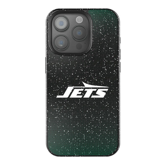 New York Jets Linen Black Bling Phone Case for Apple iPhone