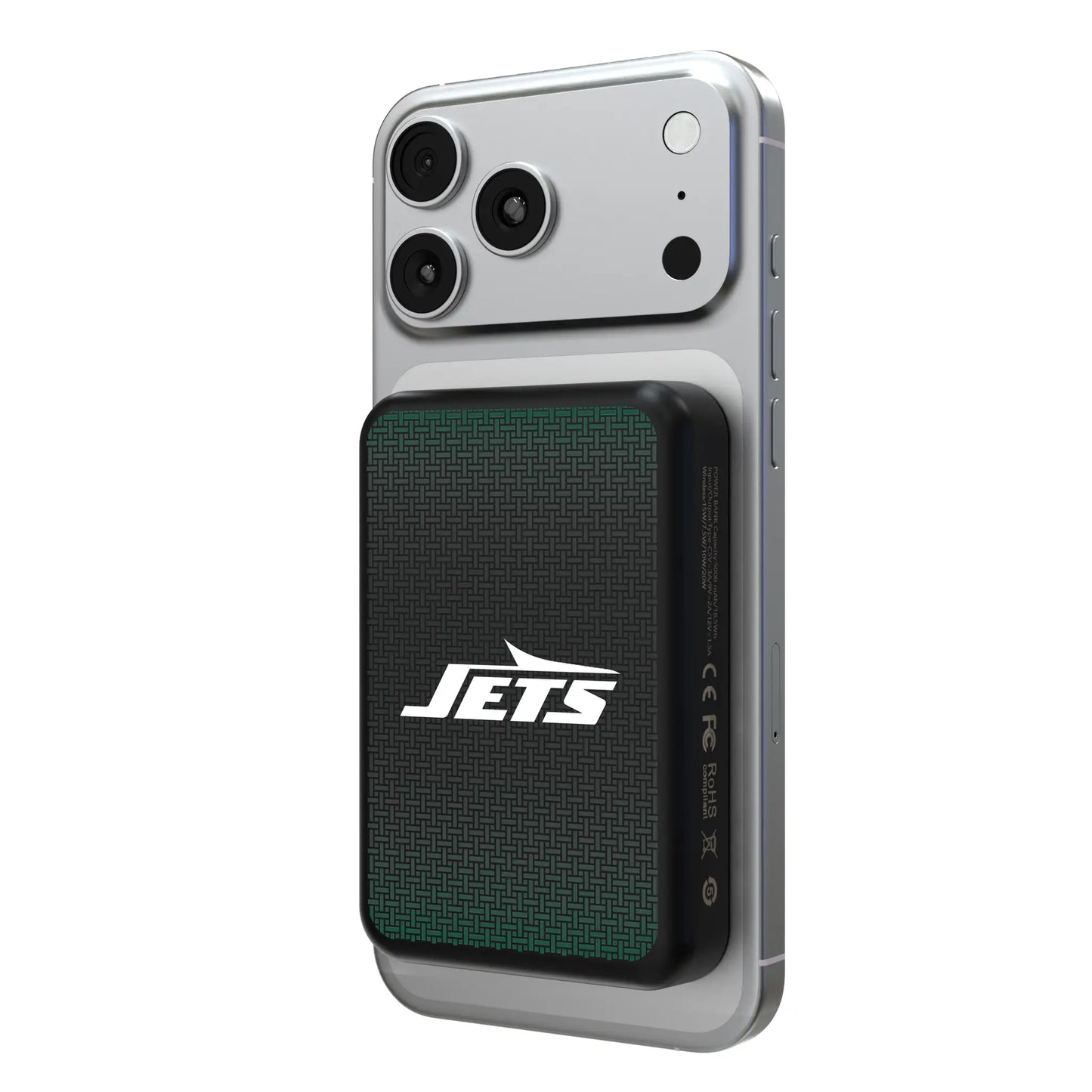 New York Jets Linen Wireless Mag Power Bank