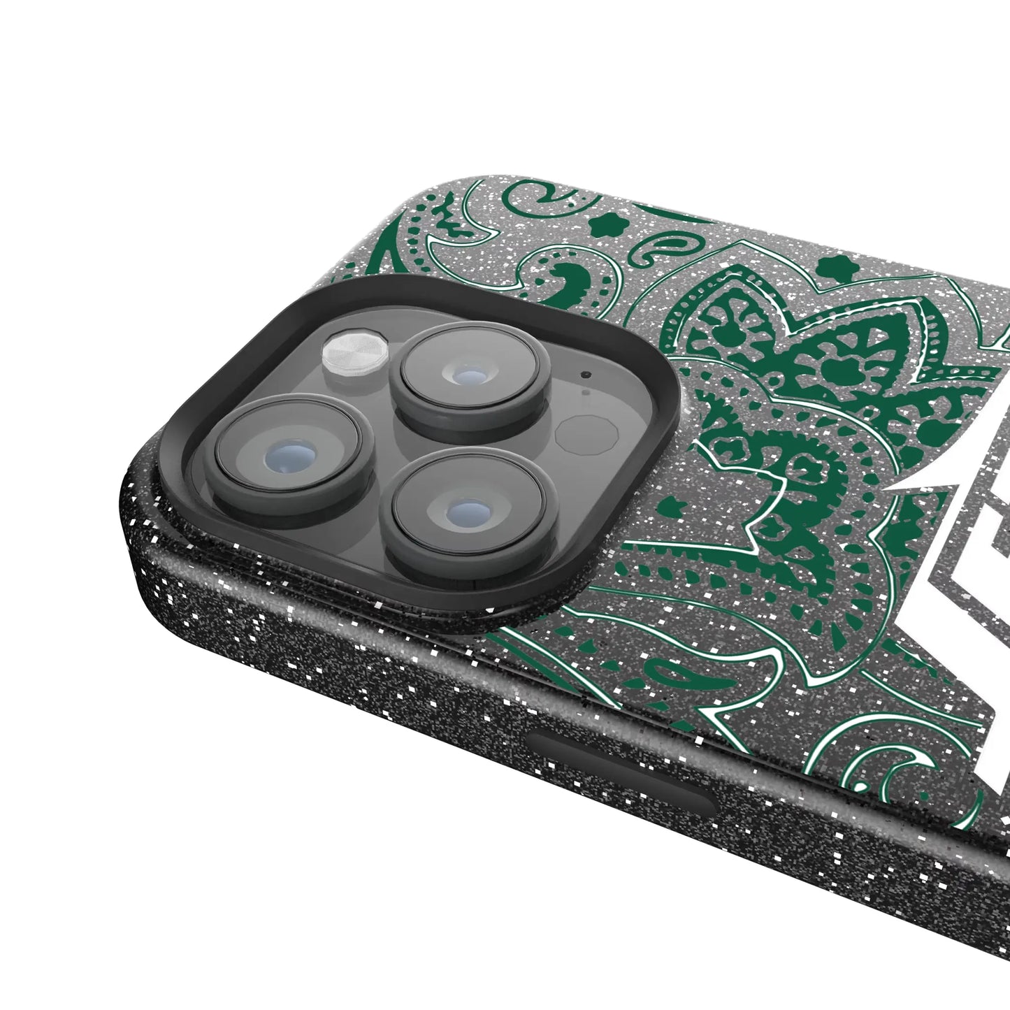 New York Jets Paisley Black Bling Phone Case for Apple iPhone