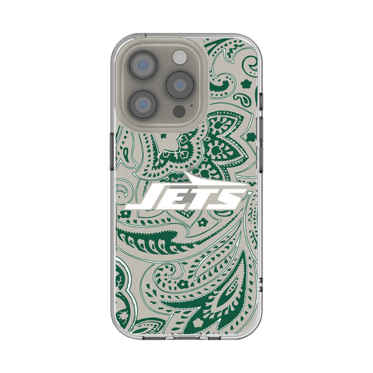 New York Jets Paisley Clear Phone Case for Apple iPhone