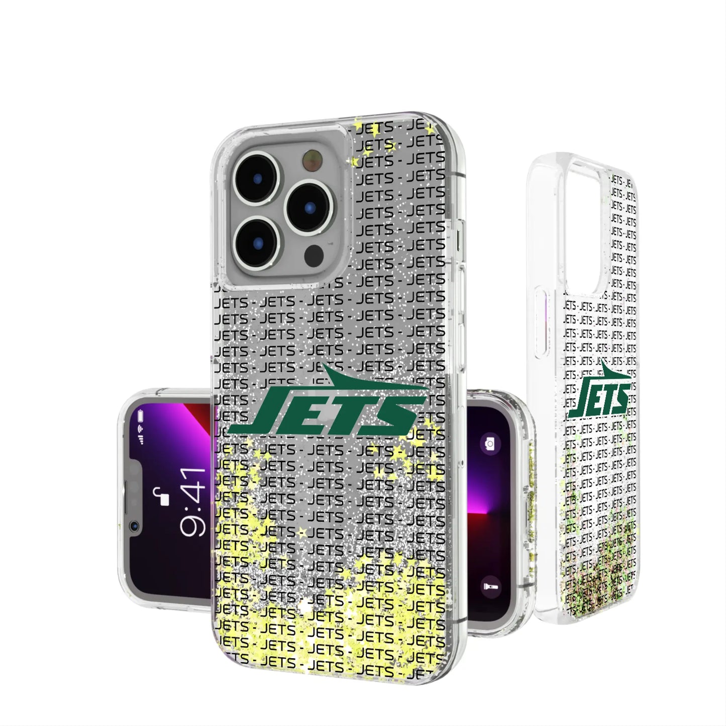New York Jets Text Backdrop Glitter Phone Case for Apple iPhone
