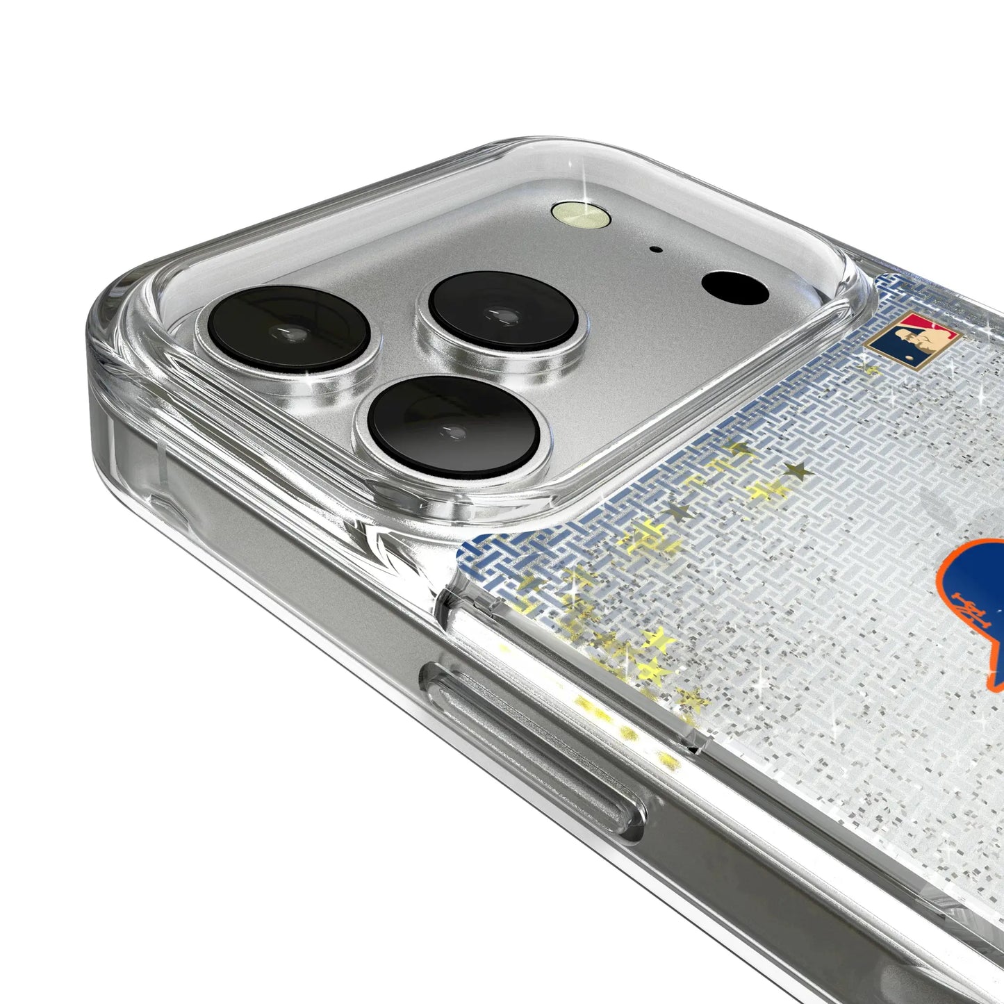 New York Mets 2014 - Cooperstown Collection Linen Glitter Phone Case for Apple iPhone