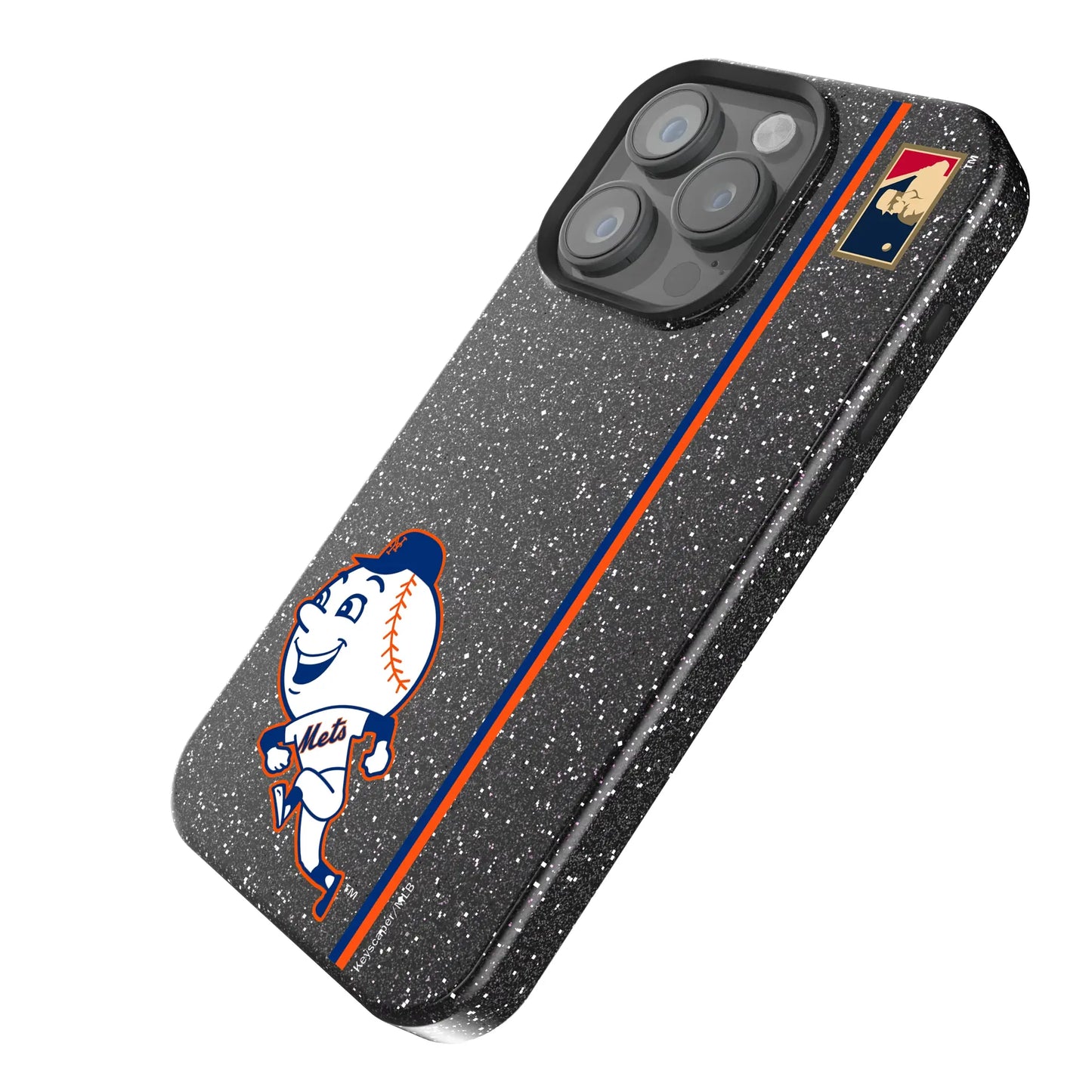New York Mets 2014 - Cooperstown Collection Sidebar Black Bling Phone Case for Apple iPhone