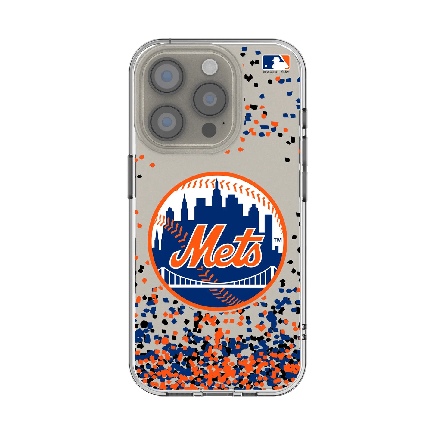 New York Mets Confetti Clear Phone Case for Apple iPhone