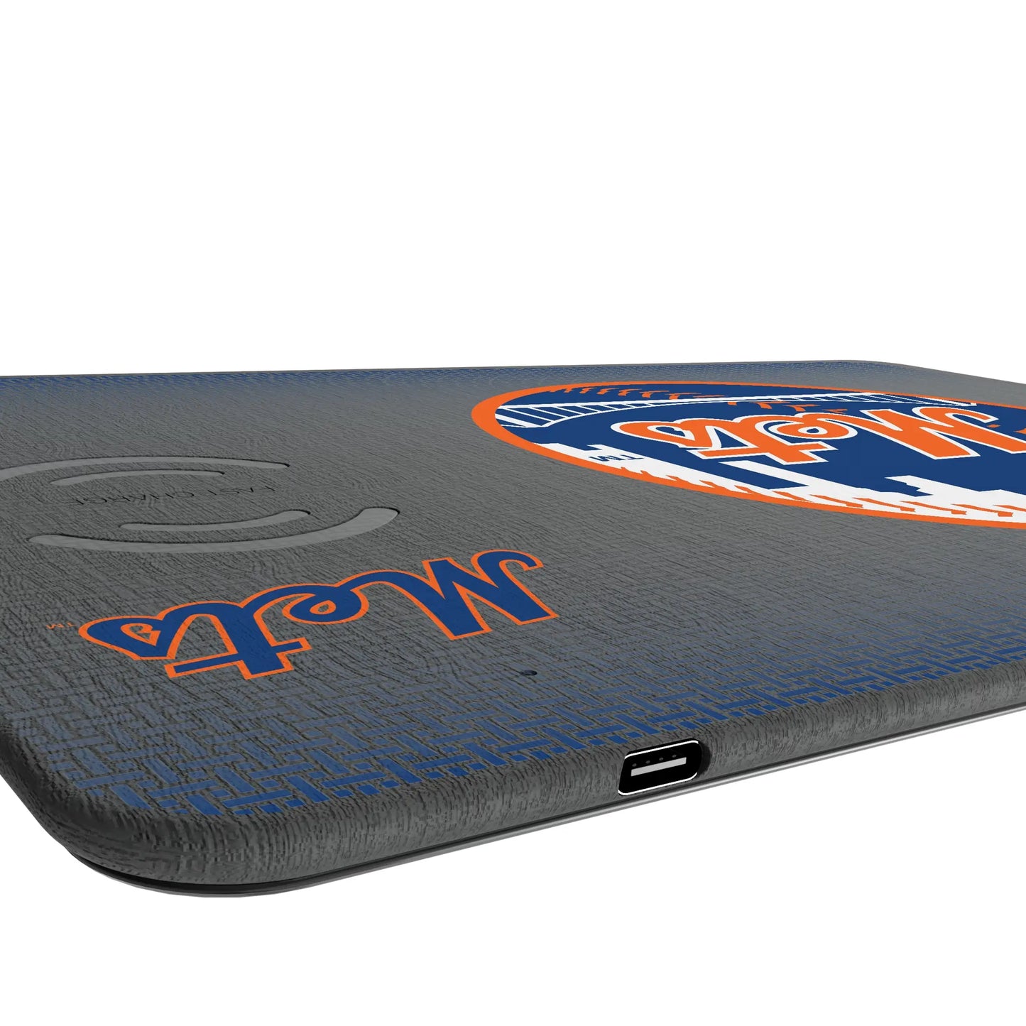 New York Mets Linen 15-Watt Wireless Charger and Mouse Pad