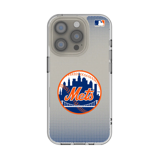 New York Mets Linen Clear Phone Case for Apple iPhone