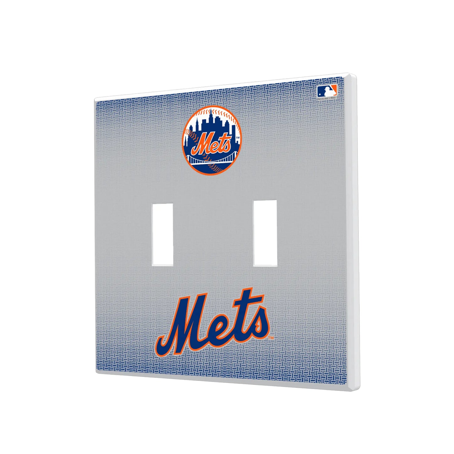 New York Mets Linen Hidden-Screw Light Switch Plate