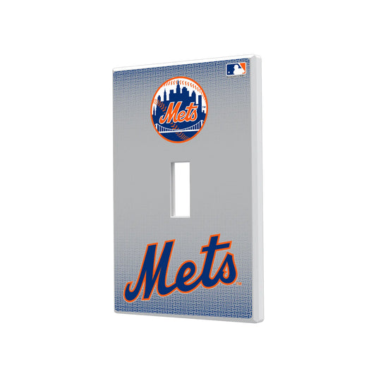 New York Mets Linen Hidden-Screw Light Switch Plate