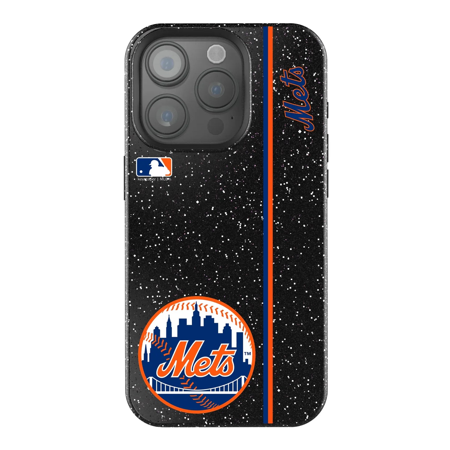 New York Mets Sidebar Black Bling Phone Case for Apple iPhone