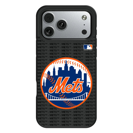New York Mets Text Backdrop Bump Phone Case for Apple iPhone