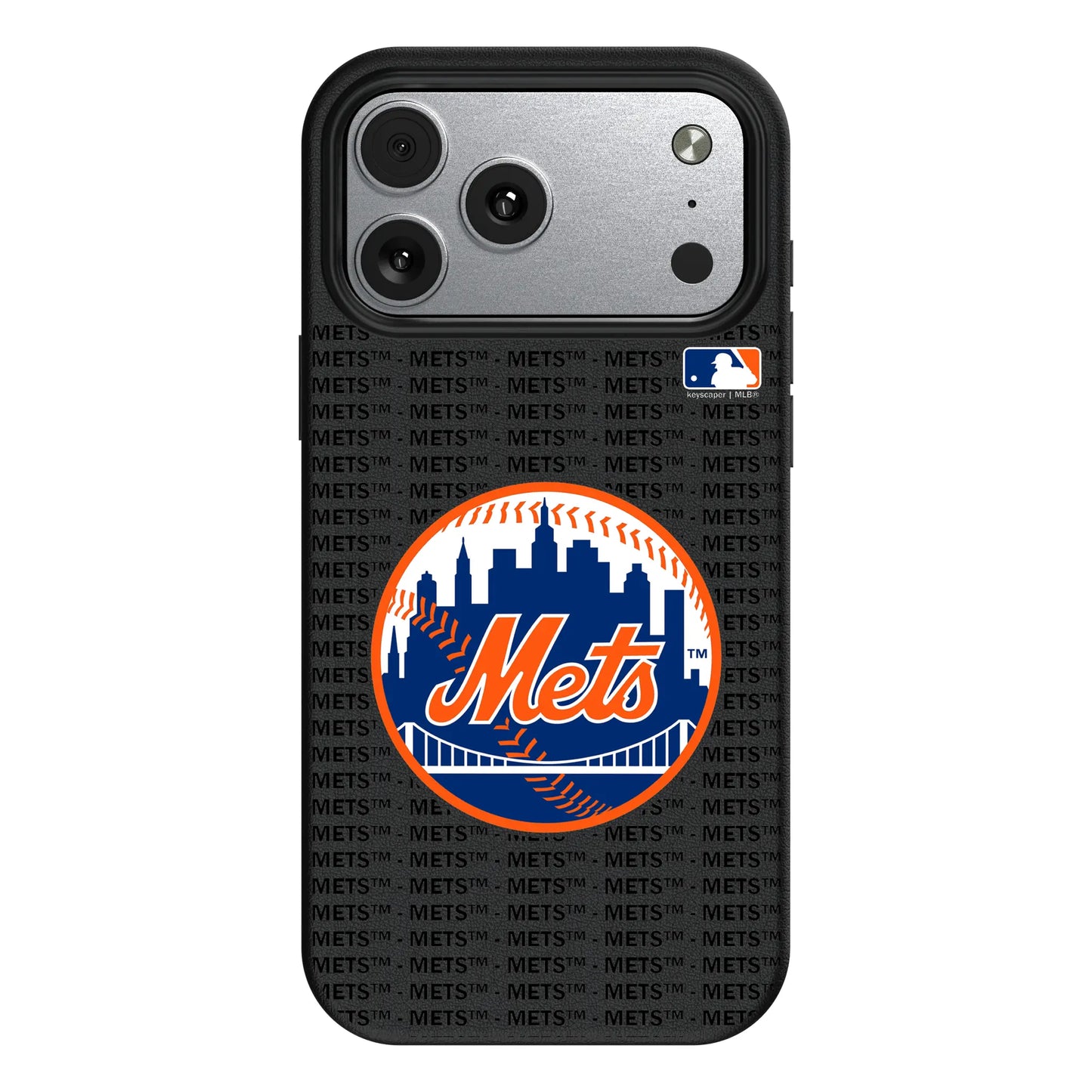 New York Mets Text Backdrop MagSafe Compatible Phone Case for Apple iPhone
