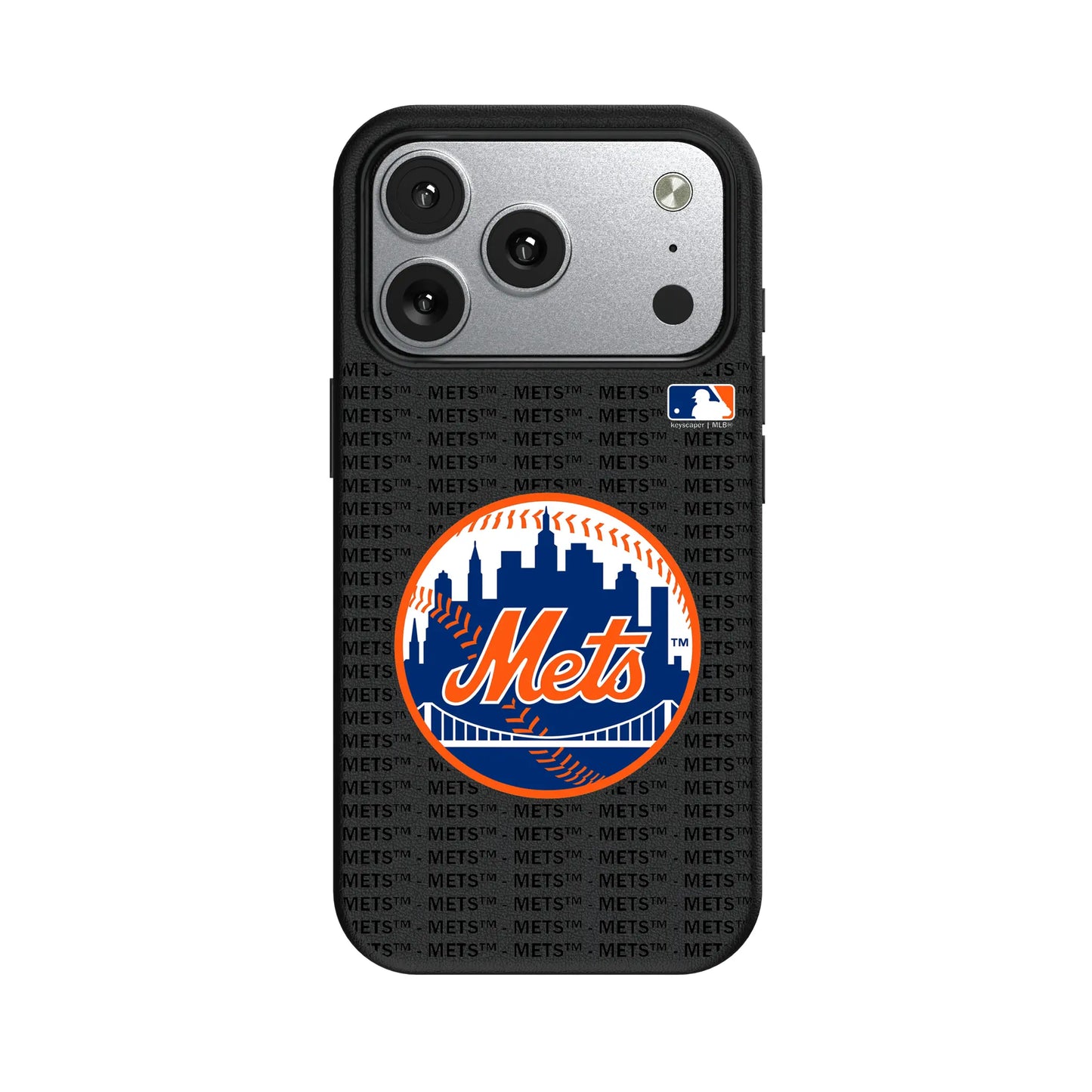 New York Mets Text Backdrop MagSafe Compatible Phone Case for Apple iPhone
