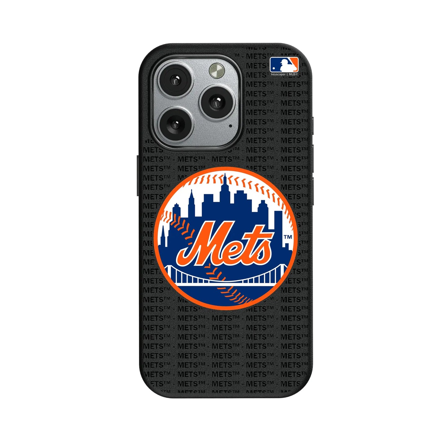 New York Mets Text Backdrop MagSafe Compatible Phone Case for Apple iPhone