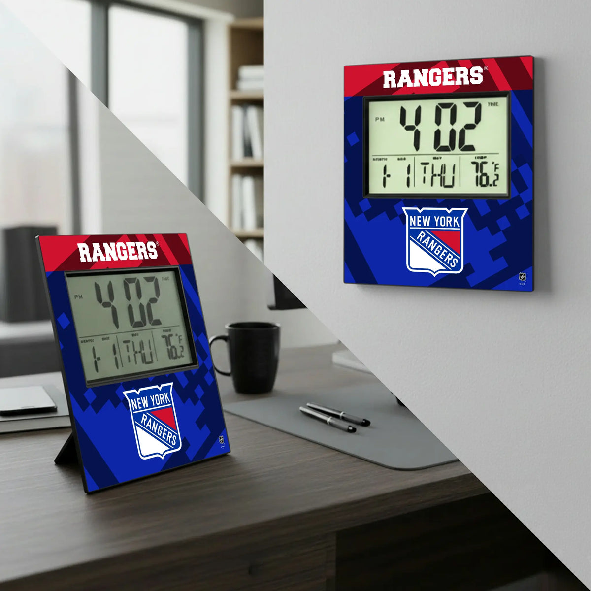 New York Rangers Color Block Wall Clock