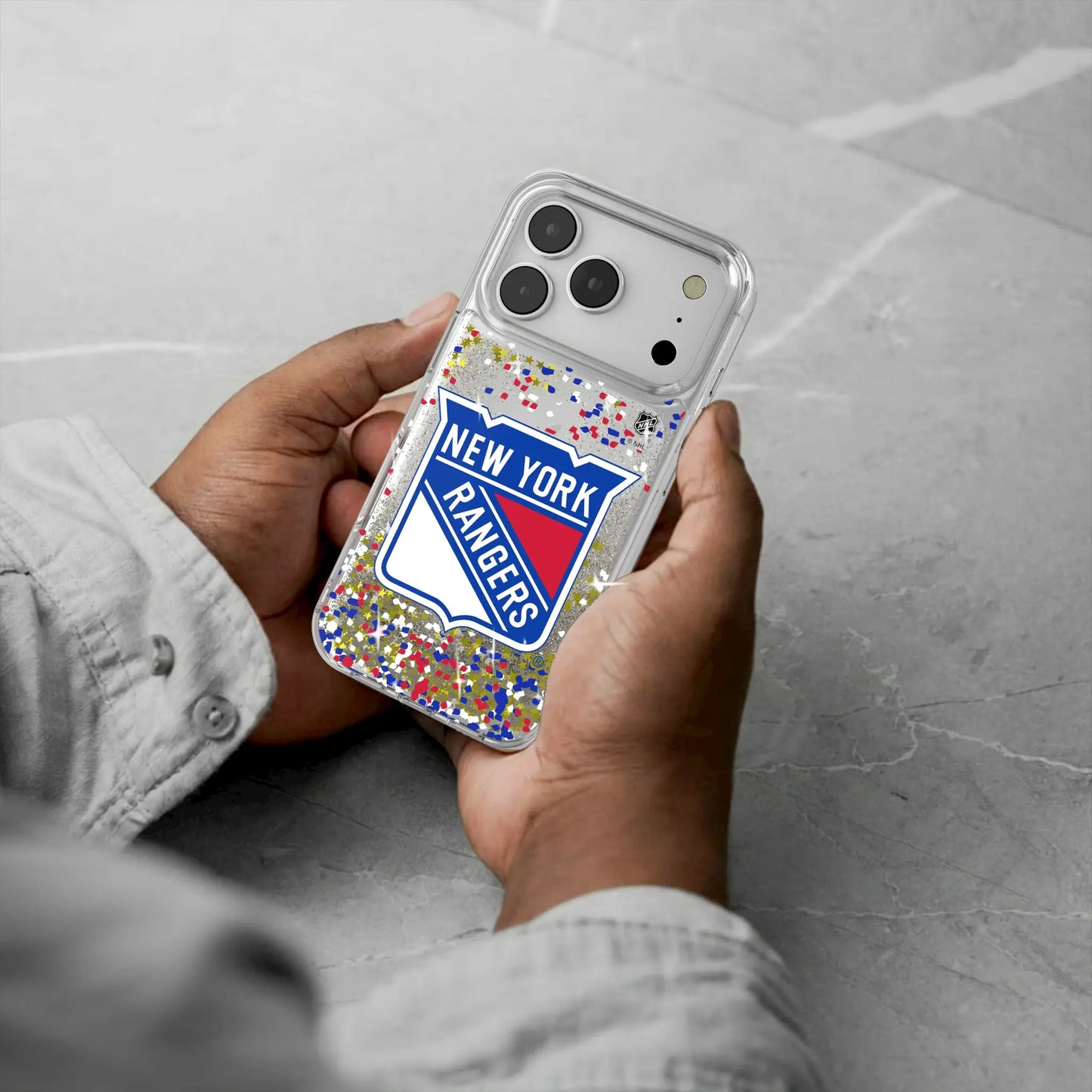 New York Rangers Confetti Glitter Phone Case for Apple iPhone