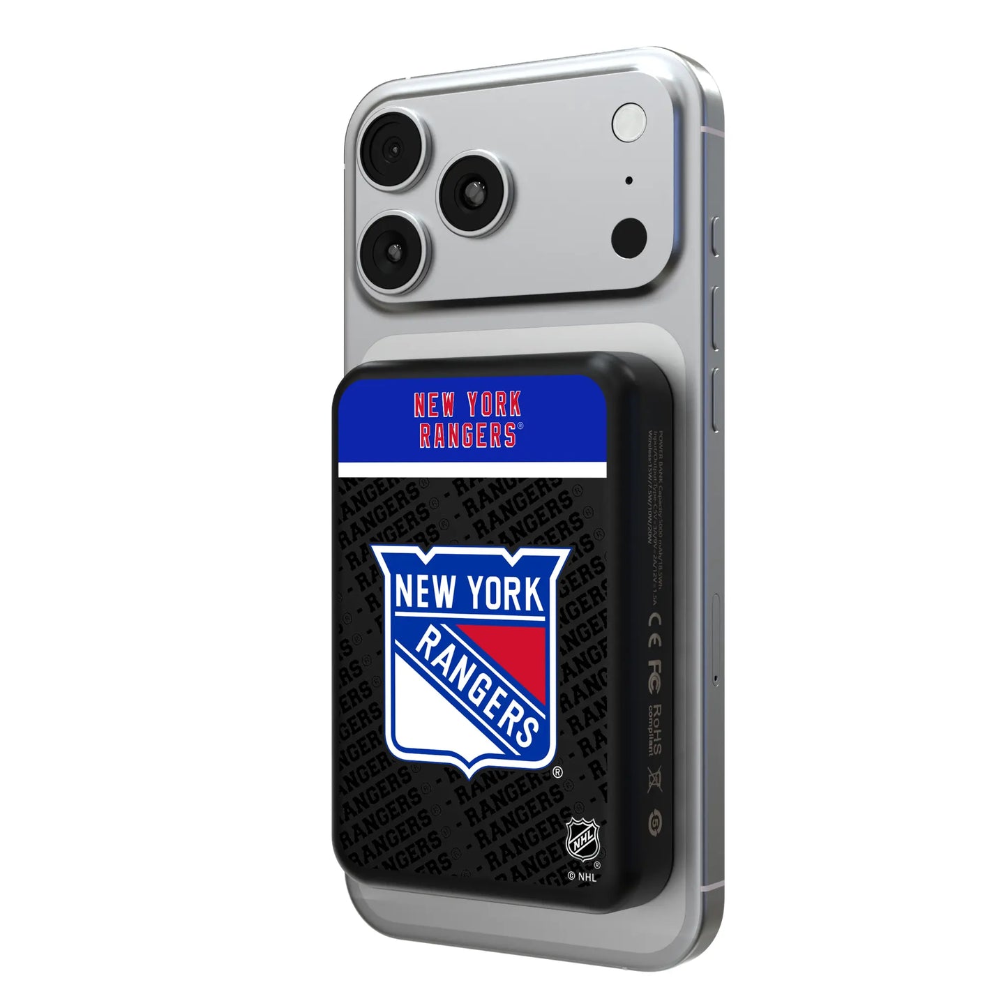 New York Rangers Endzone Plus Wireless Mag Power Bank