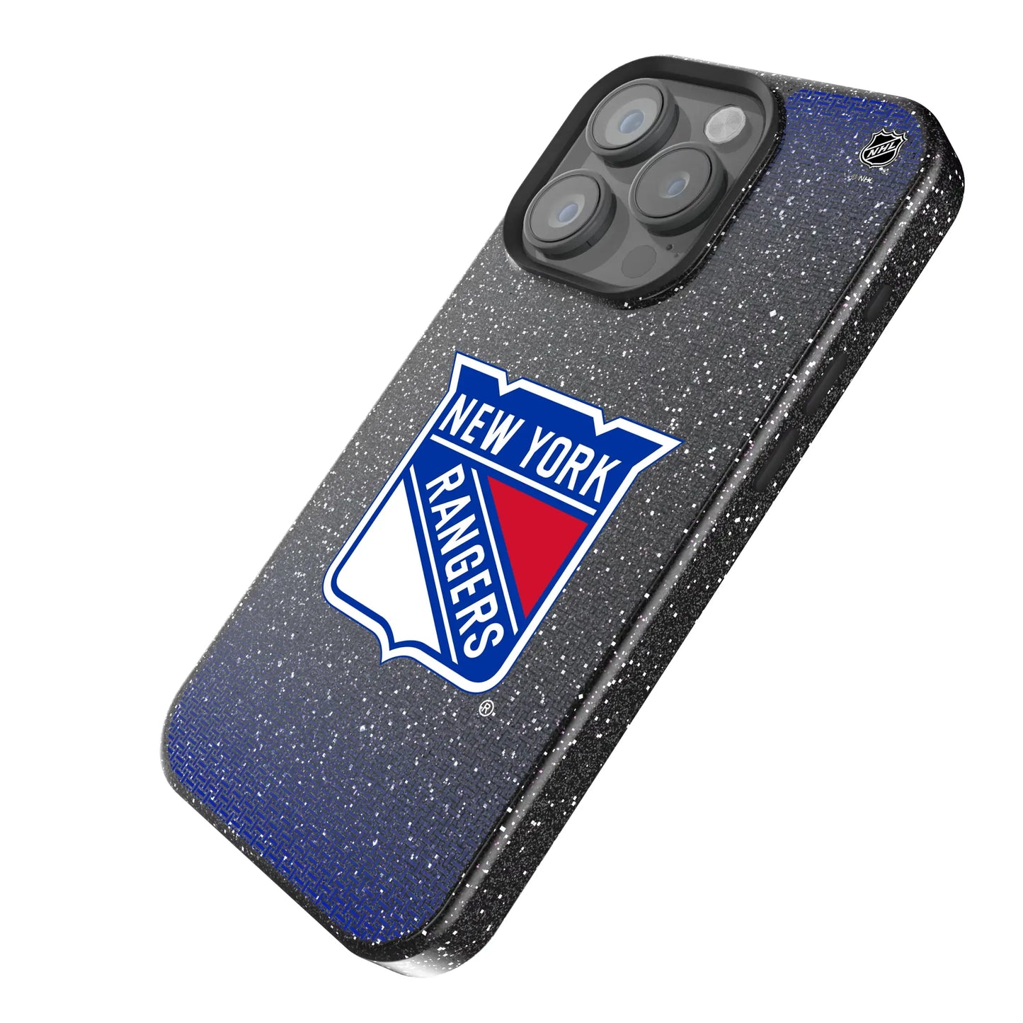 New York Rangers Linen Black Bling Phone Case for Apple iPhone