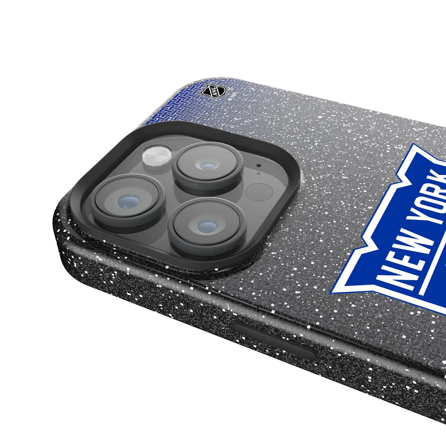 New York Rangers Linen Black Bling Phone Case for Apple iPhone