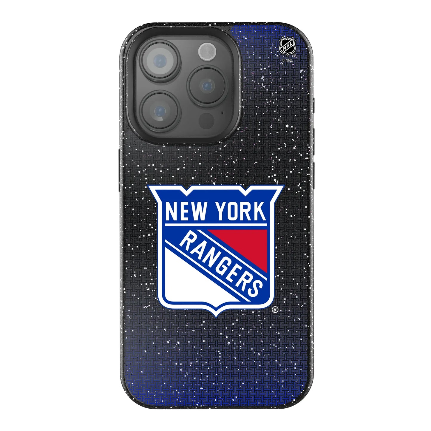 New York Rangers Linen Black Bling Phone Case for Apple iPhone