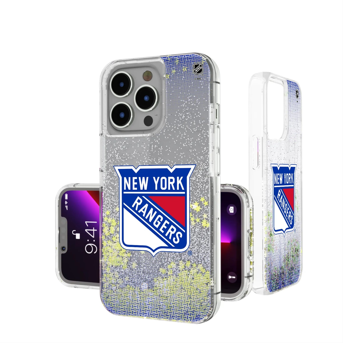 New York Rangers Linen Glitter Phone Case for Apple iPhone