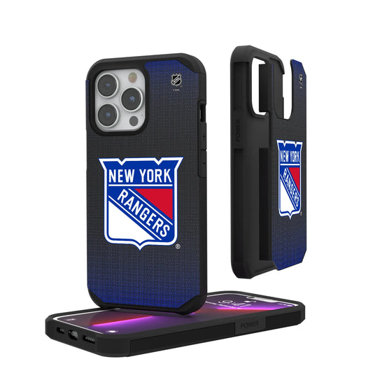 New York Rangers Linen Rugged Phone Case for Apple iPhone