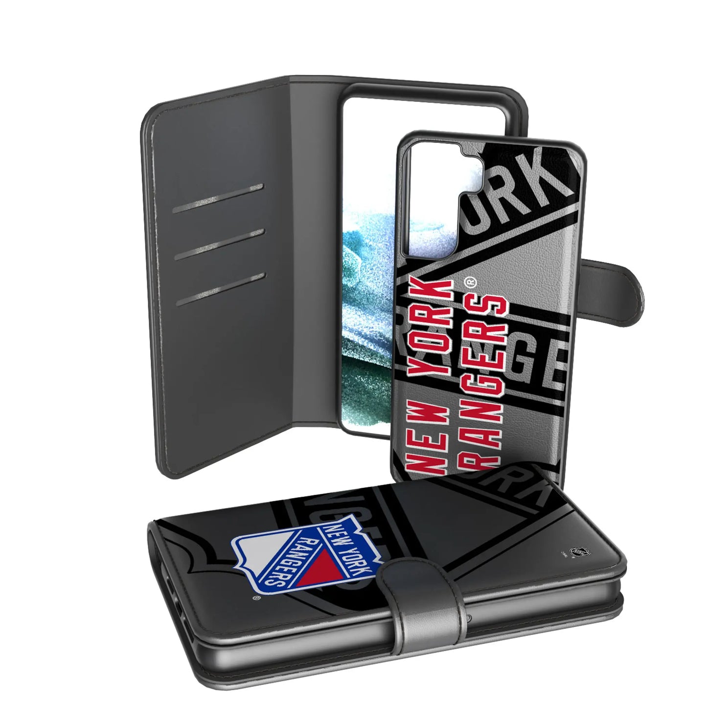 New York Rangers Monocolor Tilt Wallet Phone Case for Apple iPhone