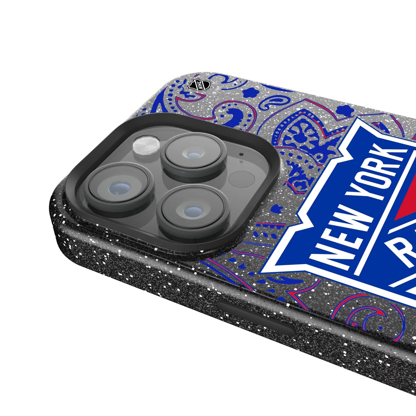 New York Rangers Paisley Black Bling Phone Case for Apple iPhone