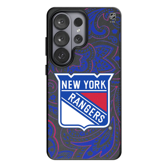 New York Rangers Paisley MagSafe Compatible Phone Case for Samsung Galaxy