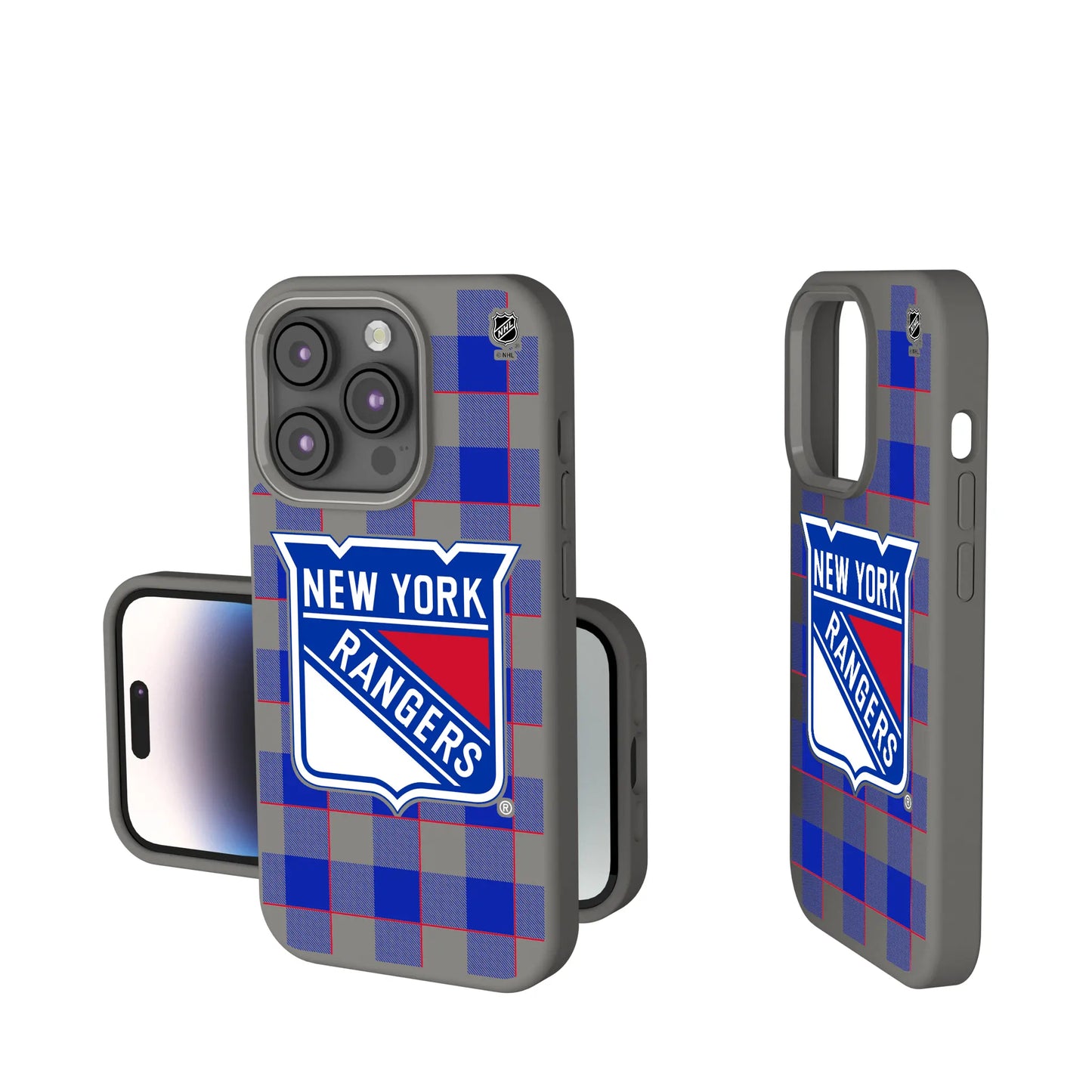 New York Rangers Plaid Soft Touch Phone Case for Apple iPhone