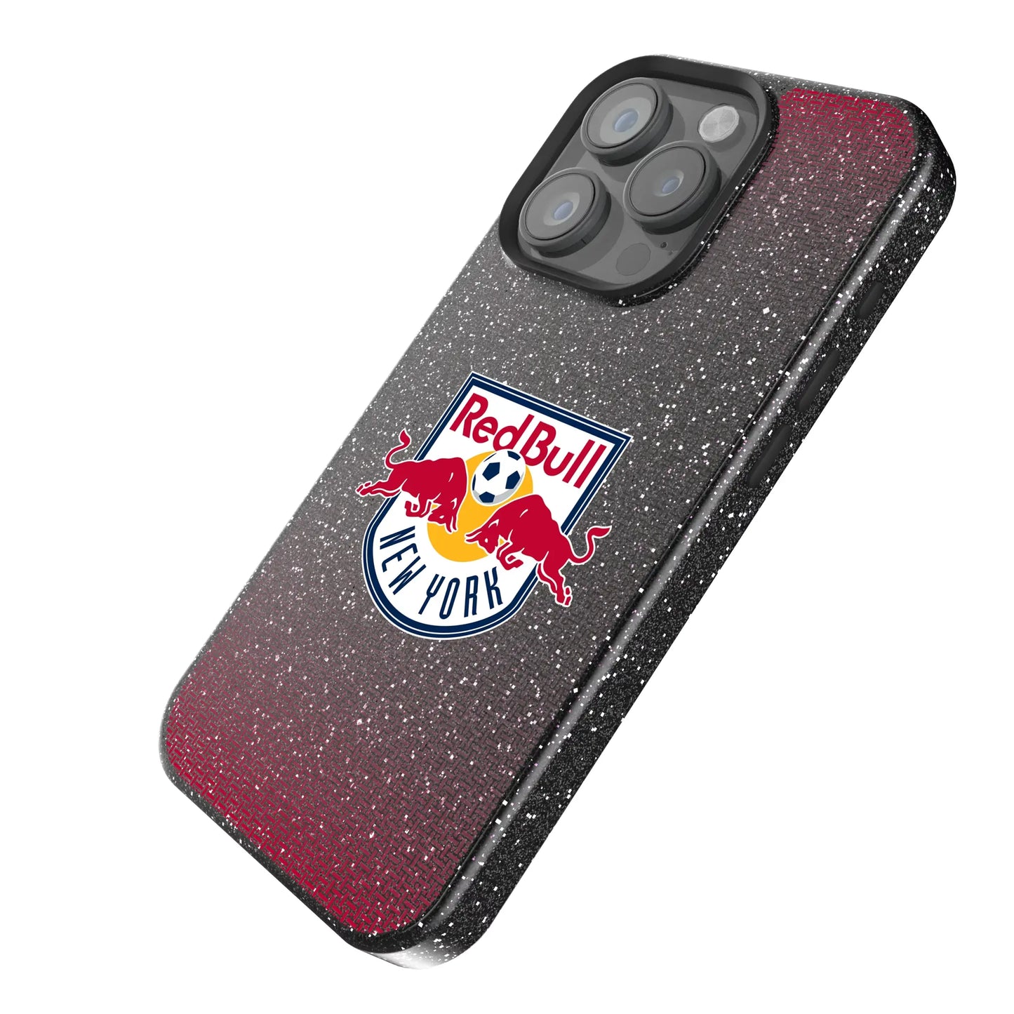 New York Red Bulls Linen Black Bling Phone Case for Apple iPhone