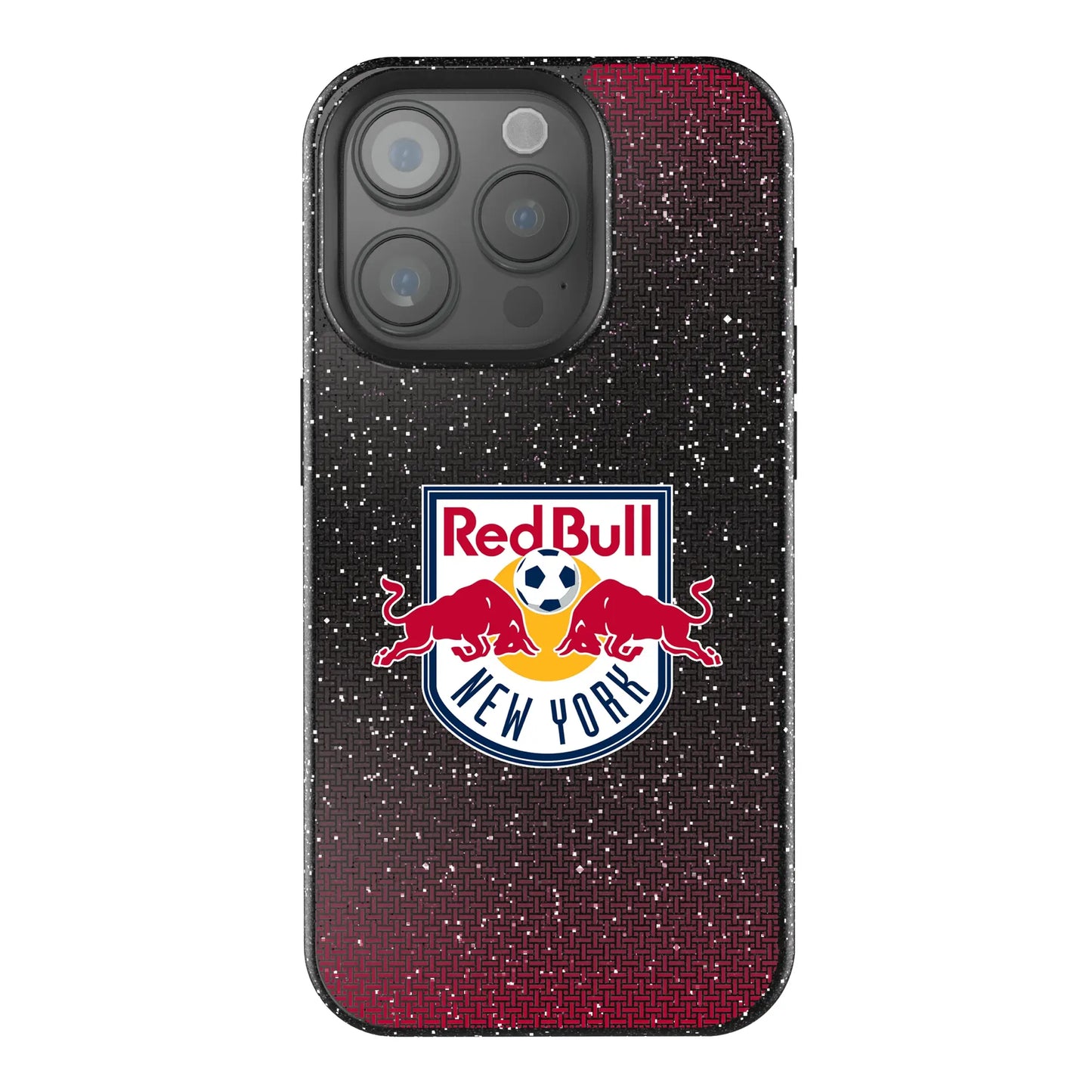New York Red Bulls Linen Black Bling Phone Case for Apple iPhone