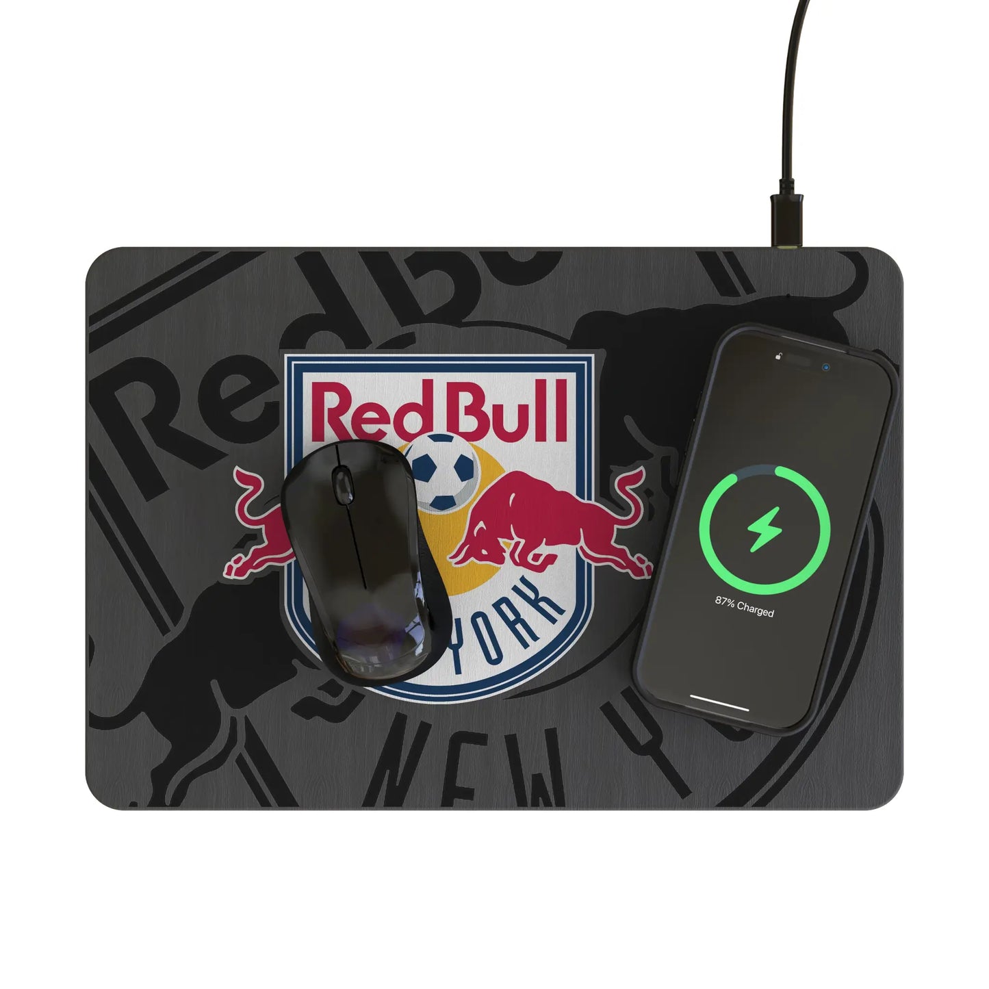 New York Red Bulls Monocolor Tilt 15-Watt Wireless Charger and Mouse Pad