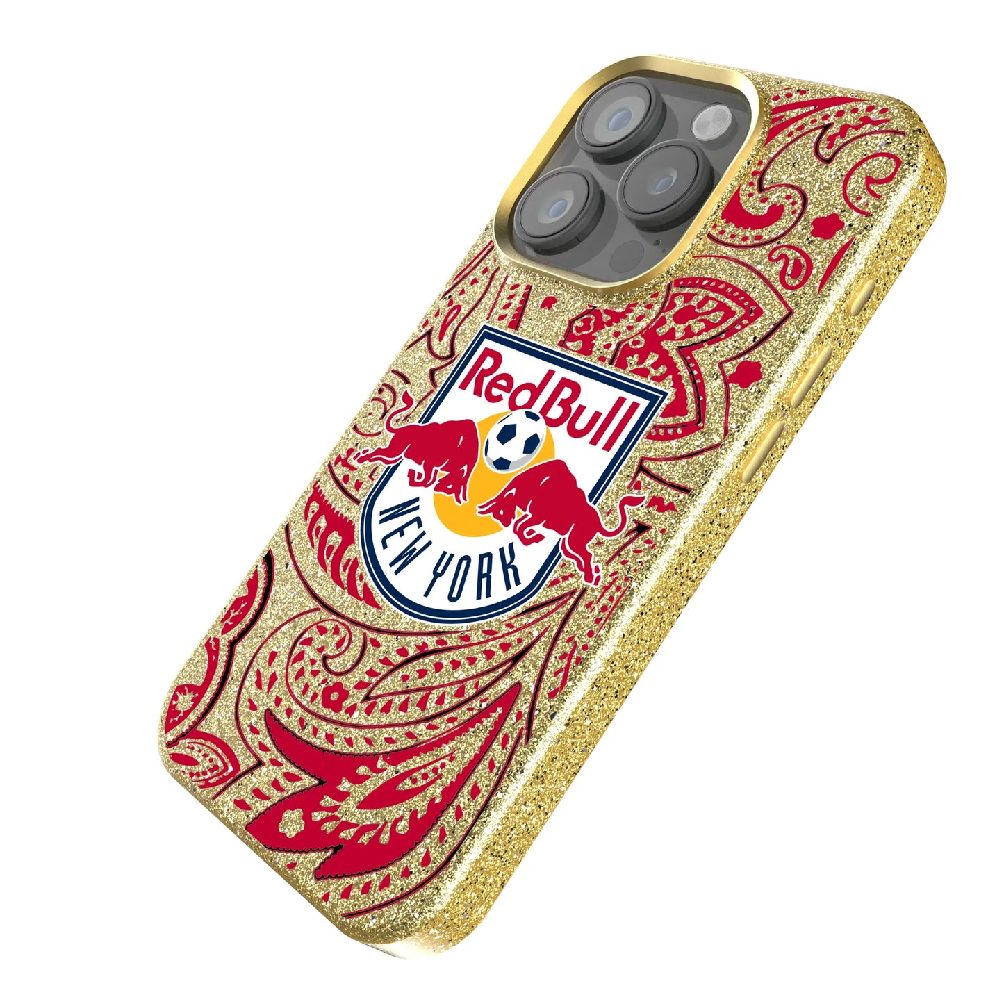 New York Red Bulls Paisley Bling Phone Case for Apple iPhone