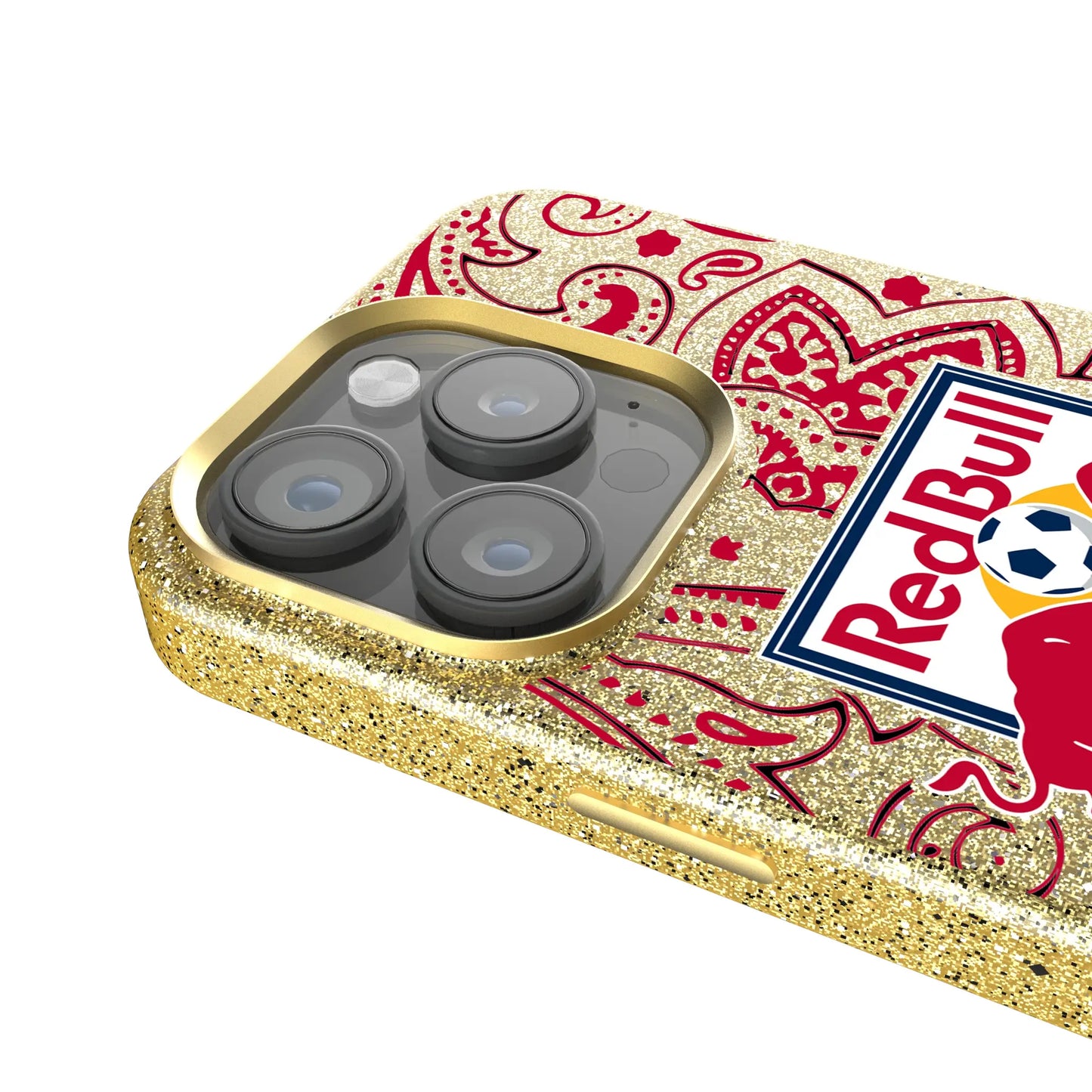 New York Red Bulls Paisley Bling Phone Case for Apple iPhone