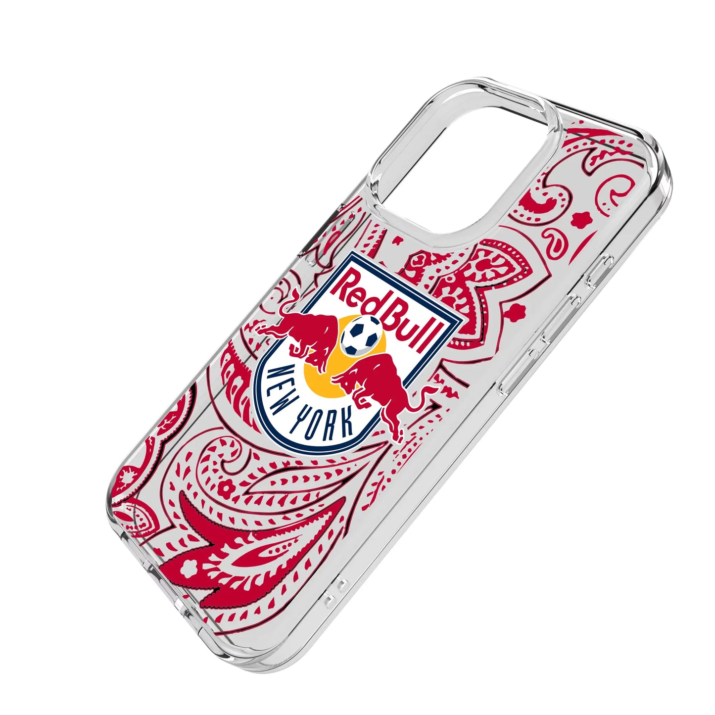 New York Red Bulls Paisley Clear Phone Case for Apple iPhone