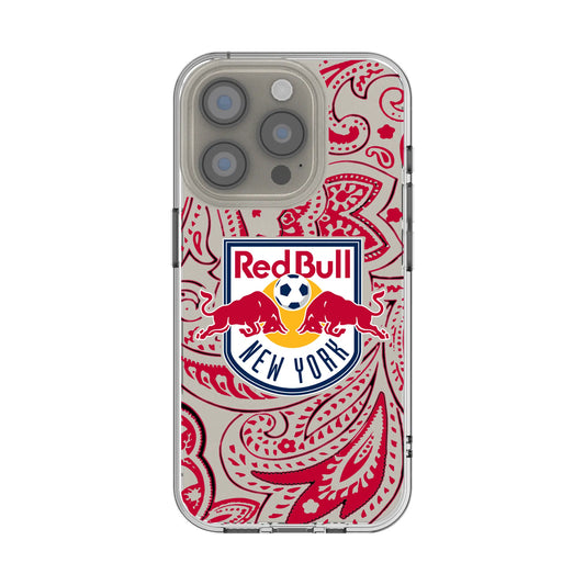 New York Red Bulls Paisley Clear Phone Case for Apple iPhone