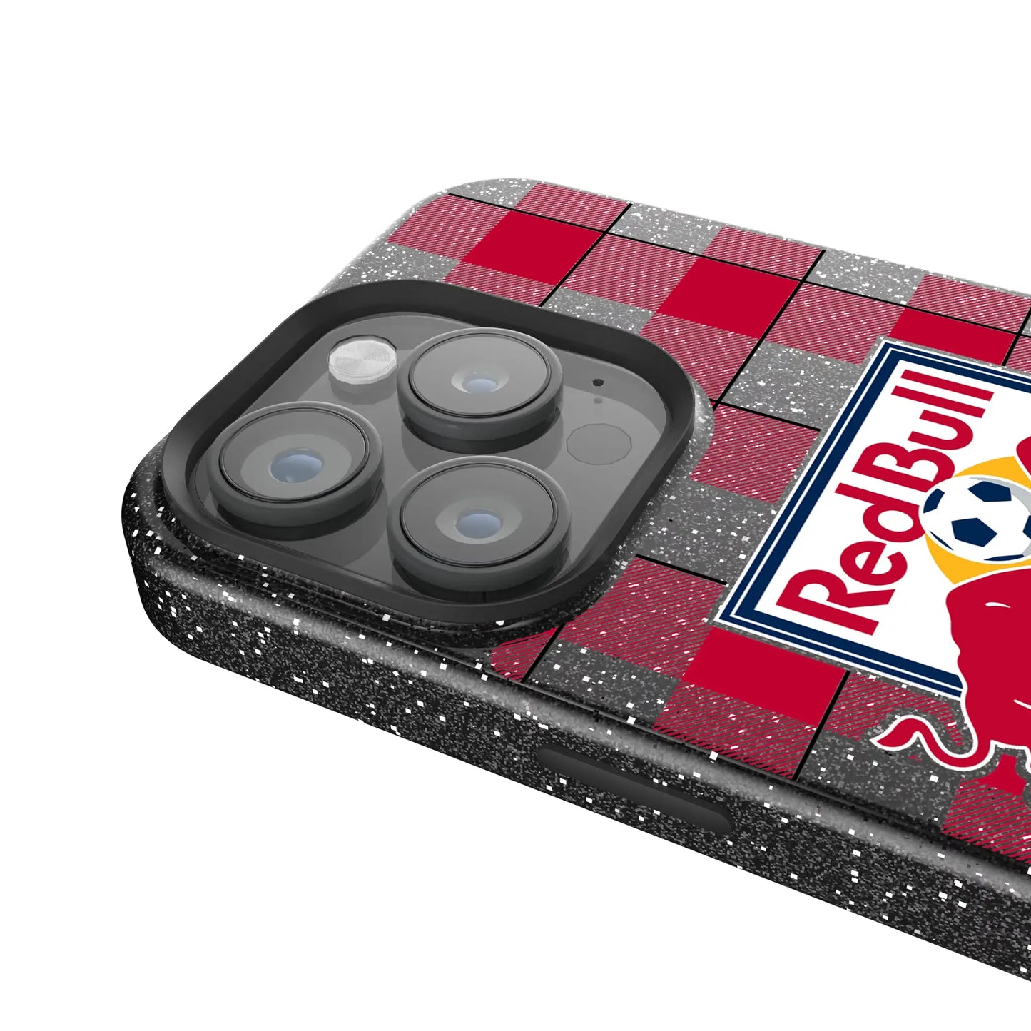 New York Red Bulls Plaid Black Bling Phone Case for Apple iPhone