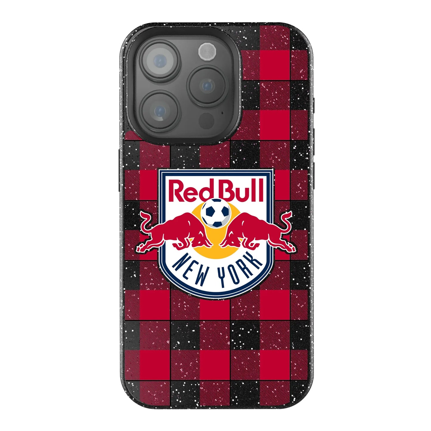 New York Red Bulls Plaid Black Bling Phone Case for Apple iPhone