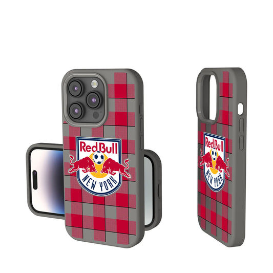 New York Red Bulls Plaid Soft Touch Phone Case for Apple iPhone