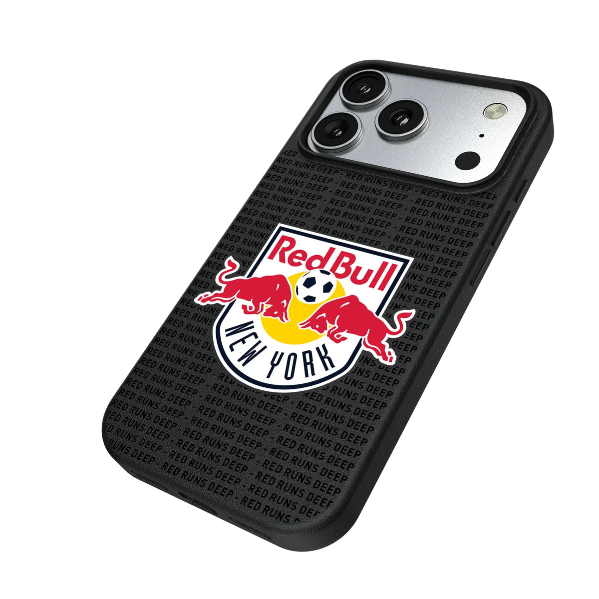 New York Red Bulls Text Backdrop MagSafe Compatible Phone Case for Apple iPhone