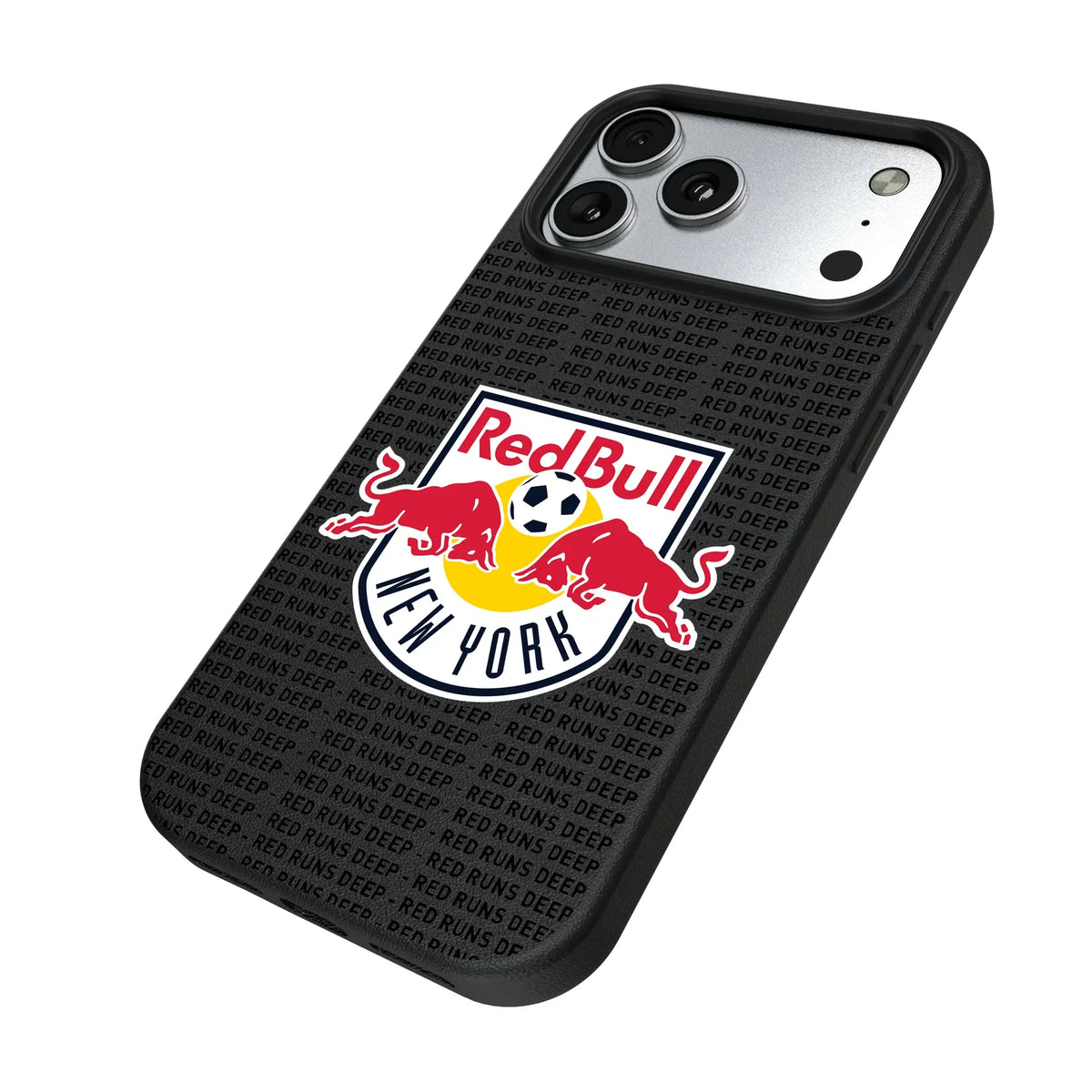 New York Red Bulls Text Backdrop MagSafe Compatible Phone Case for Apple iPhone