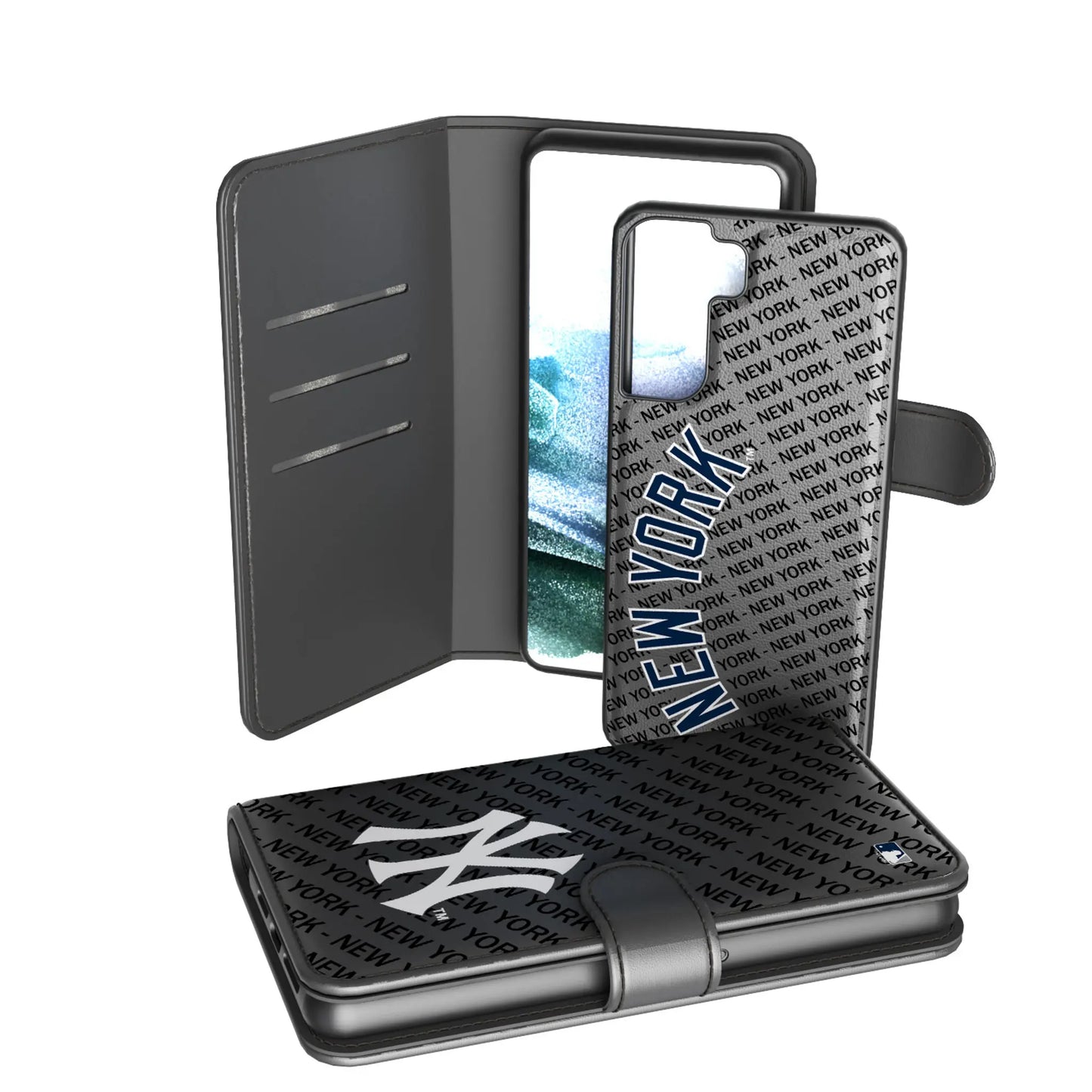 New York Yankees Monocolor Tilt Wallet Phone Case for Apple iPhone