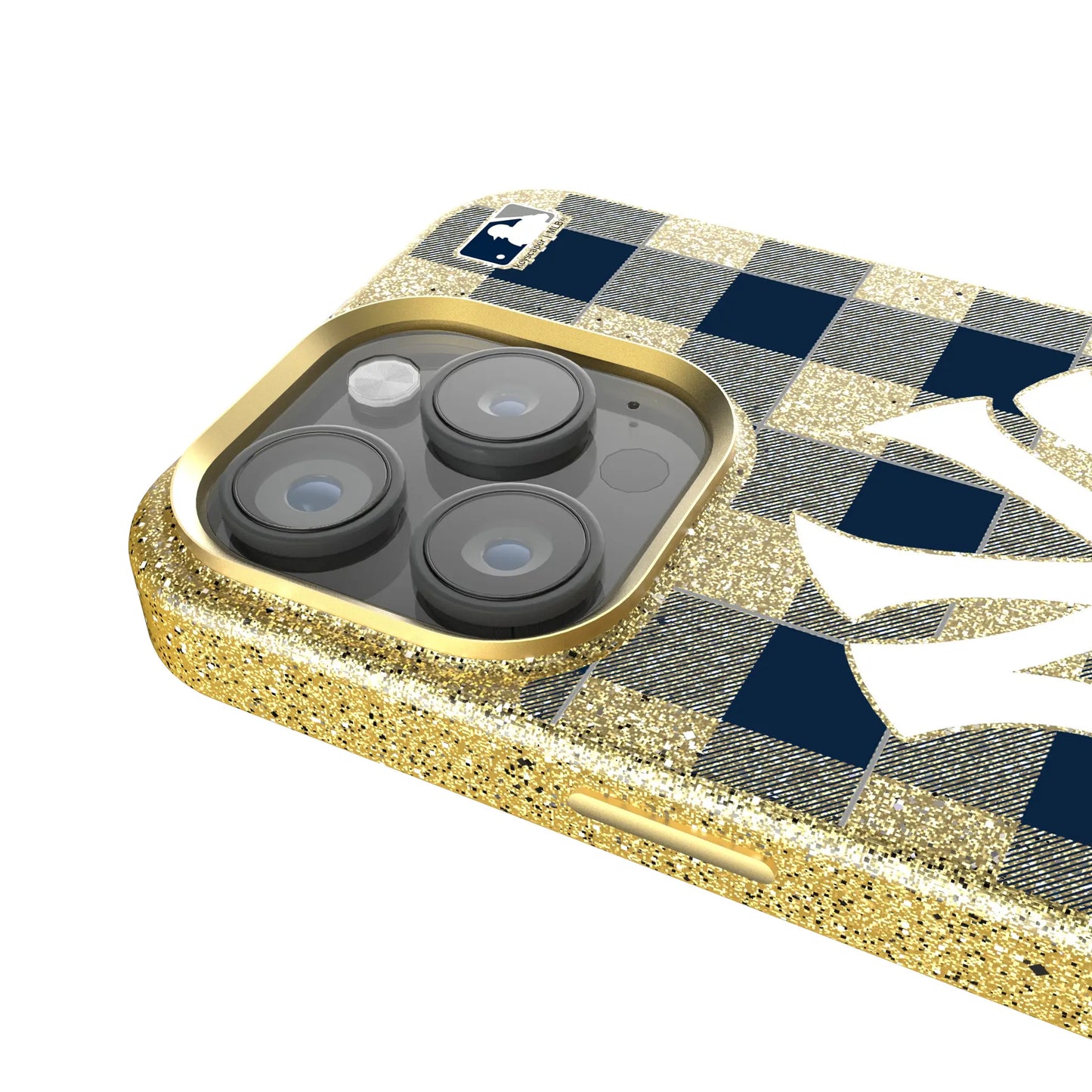 New York Yankees Plaid Bling Phone Case for Apple iPhone