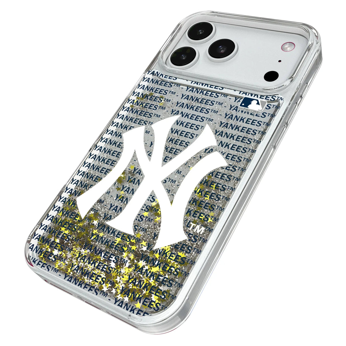 New York Yankees Text Backdrop Glitter Phone Case for Apple iPhone