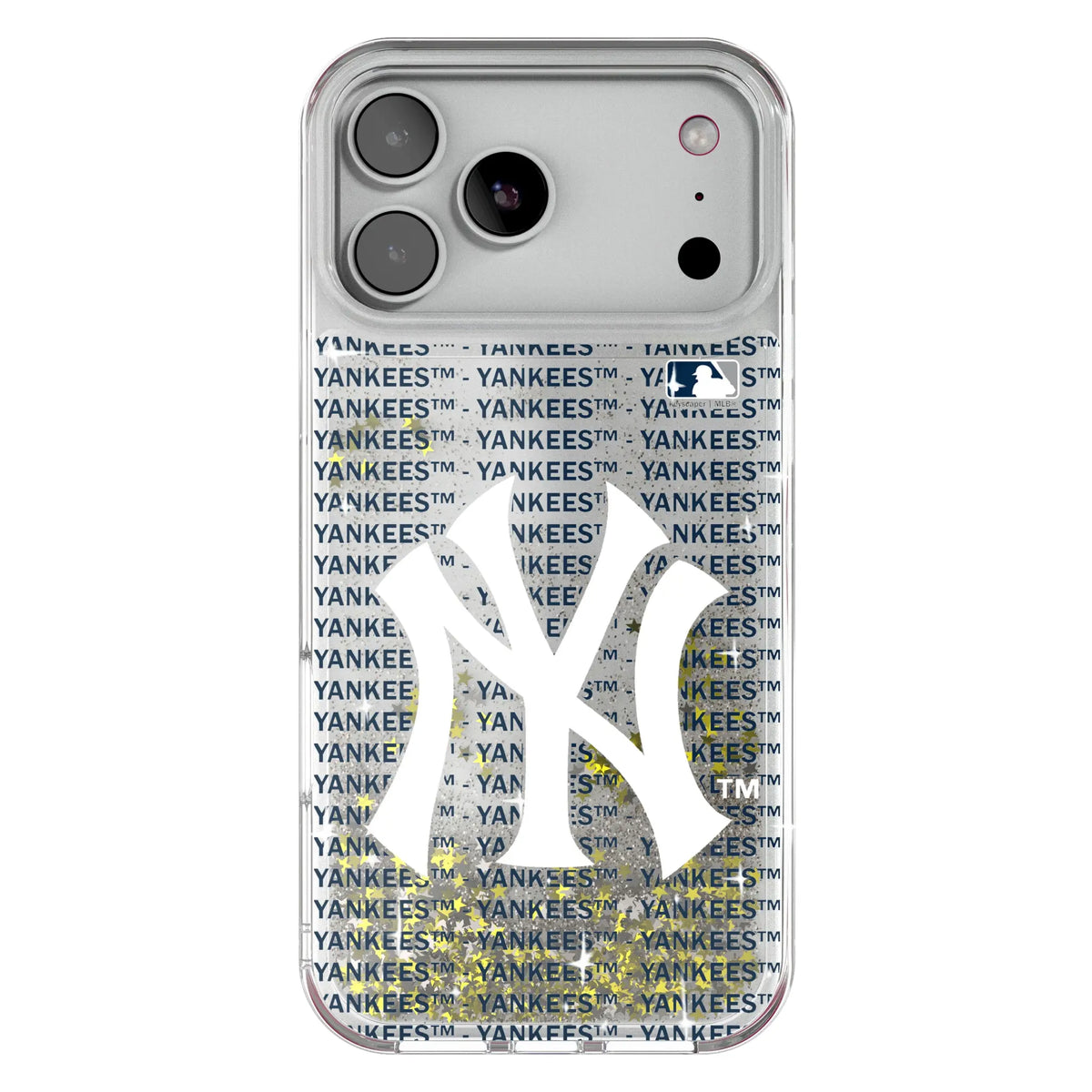 New York Yankees Text Backdrop Glitter Phone Case for Apple iPhone