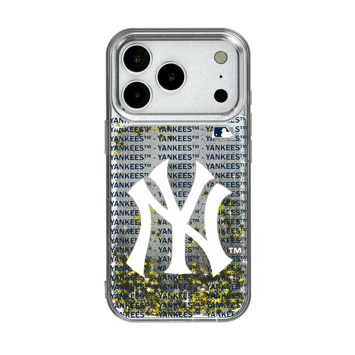 New York Yankees Text Backdrop Glitter Phone Case for Apple iPhone