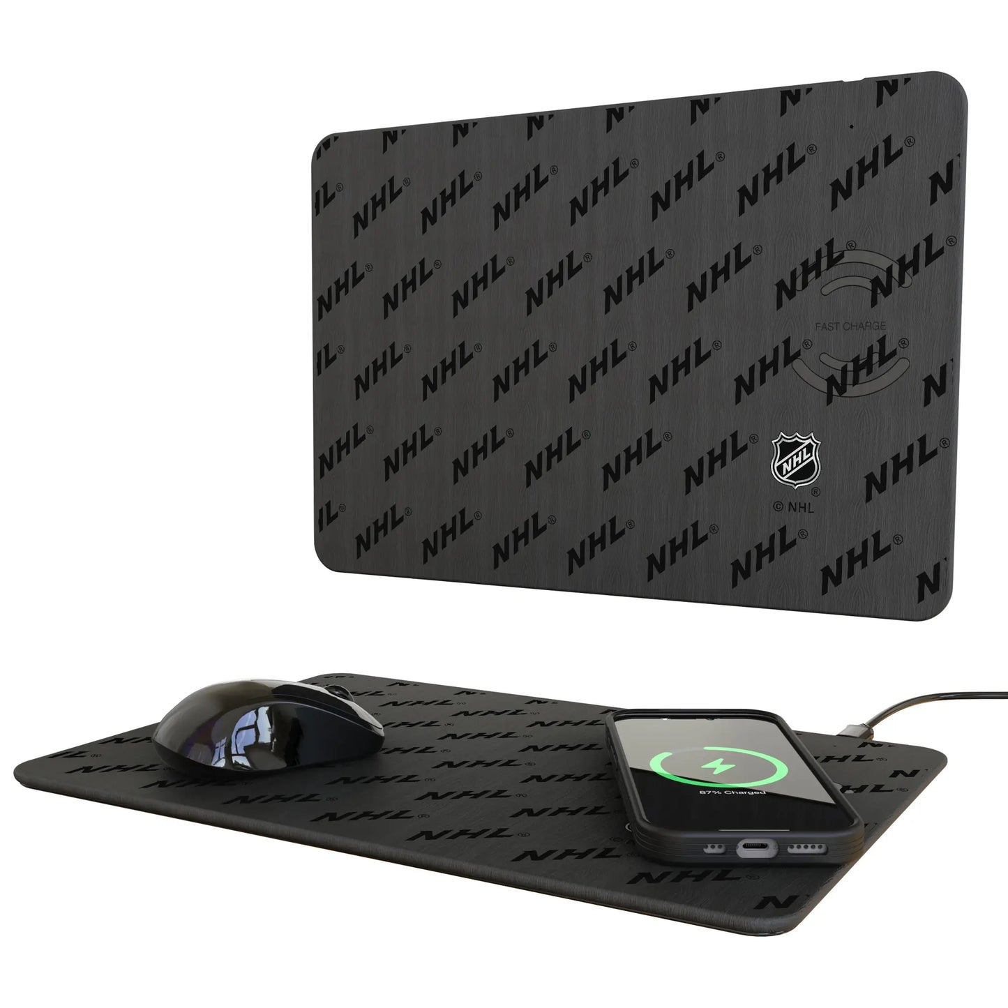 NHL Fashion Pattern 15-Watt Wireless Charger and Mouse Pad