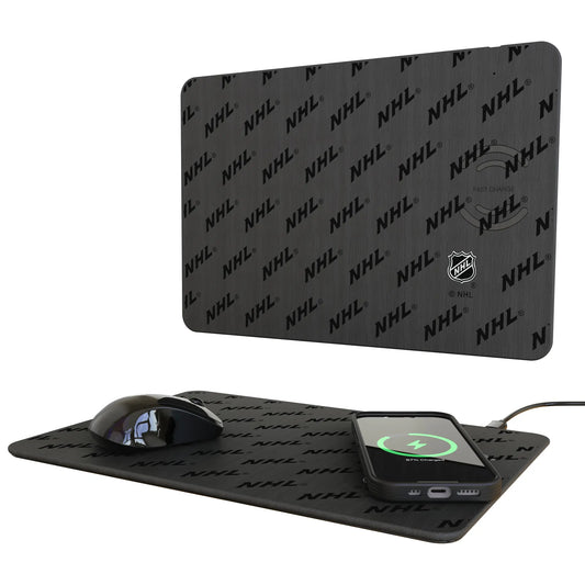 NHL Fashion Pattern 15-Watt Wireless Charger and Mouse Pad