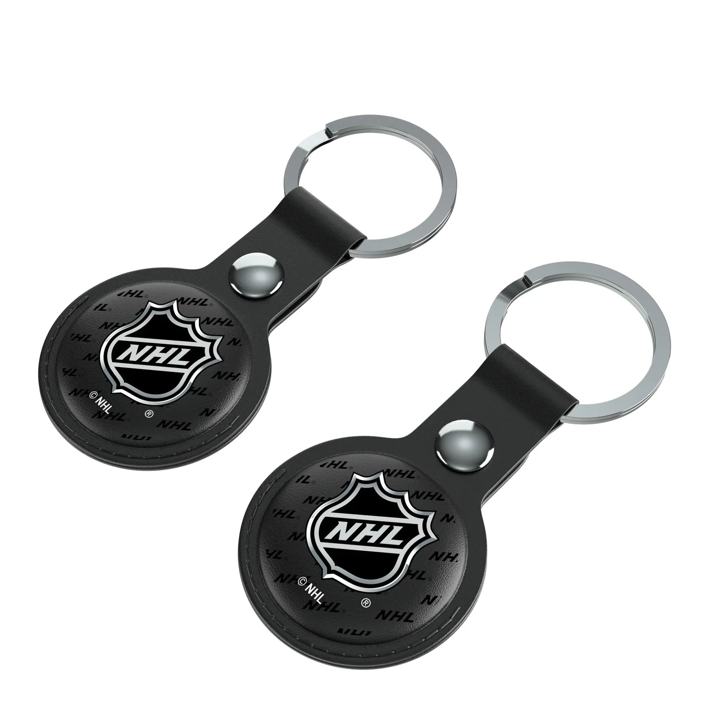 NHL Fashion Pattern Black Airtag Holder 2-Pack