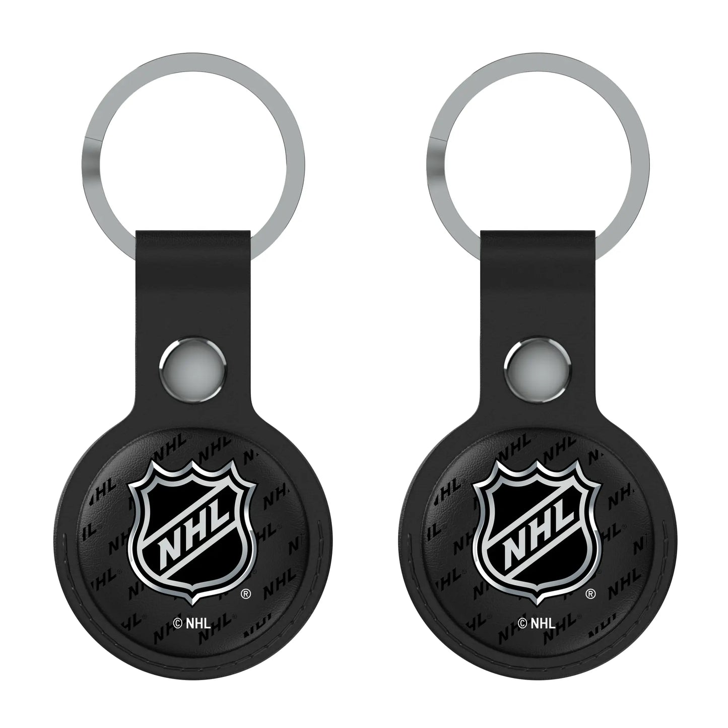 NHL Fashion Pattern Black Airtag Holder 2-Pack